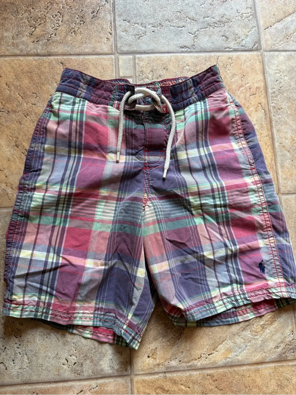 Polo Ralph Lauren Boys Swim Trunks Shorts Multi Plaid Boys 6